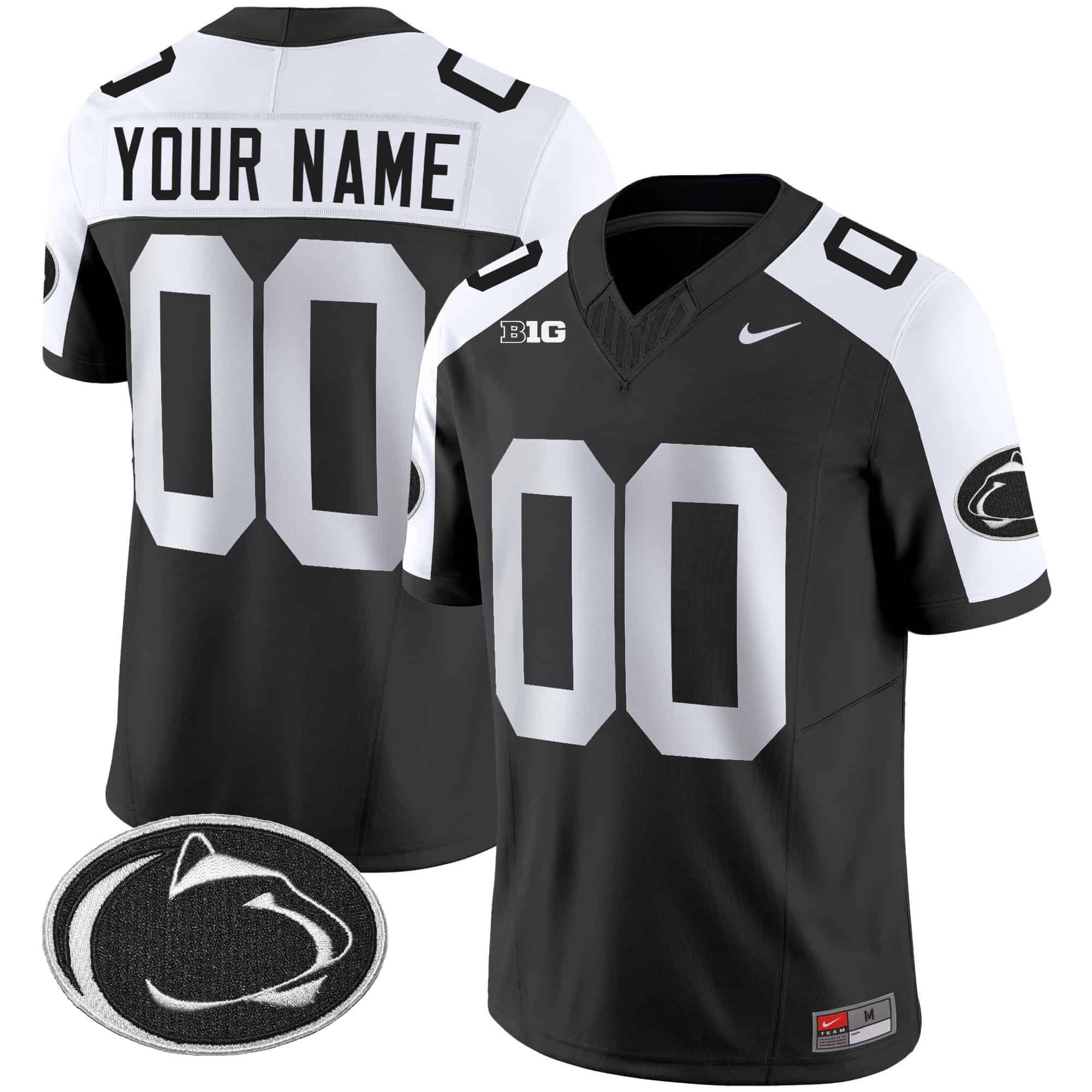 Men Penn State Nittany Lions Black 2024 Nike Vapor Limited Custom NCAA Jersey